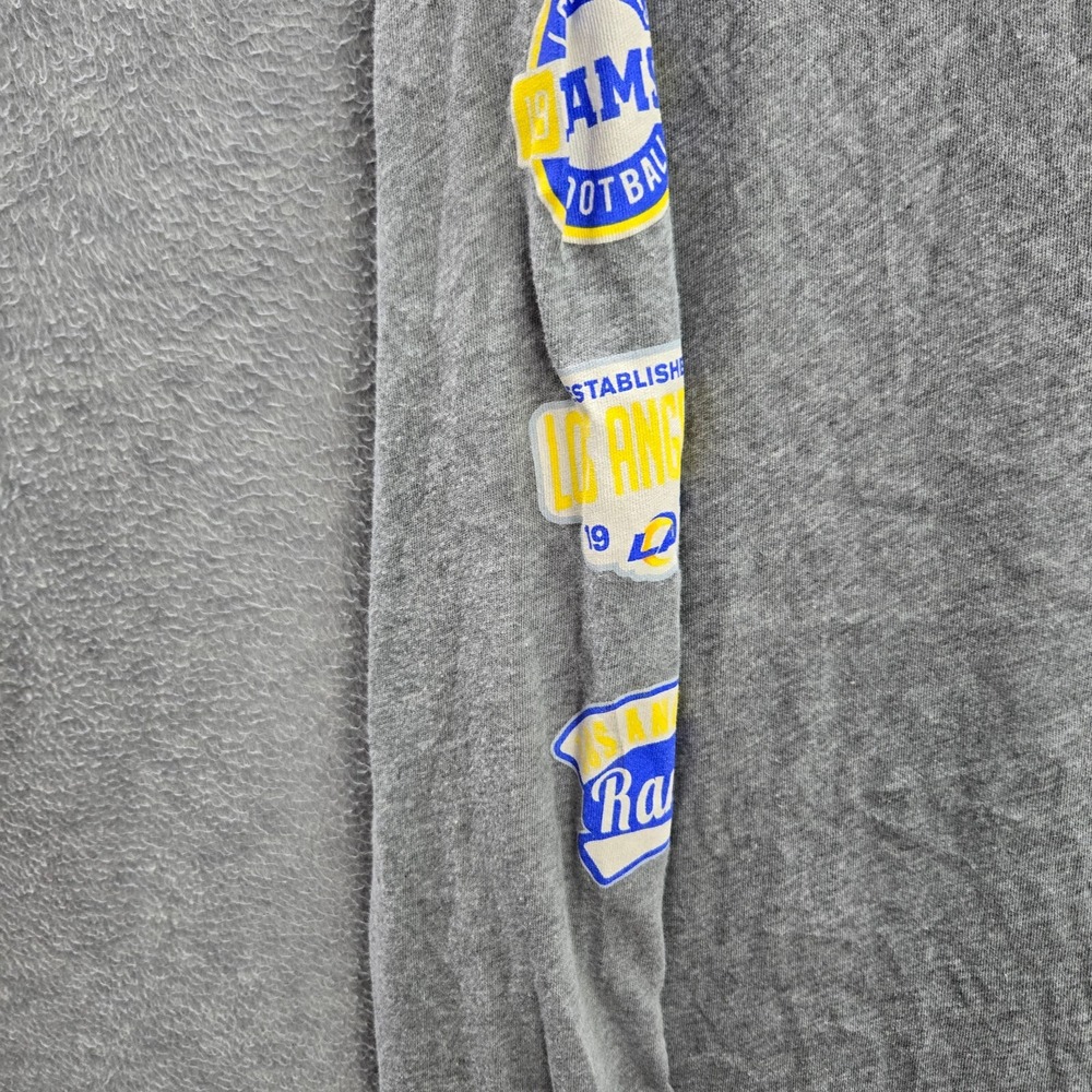 Los Angeles Rams Men Shirt 2XL Gray Logo Graphic Long Sleeve Pullover Tee - Picture 9 of 10